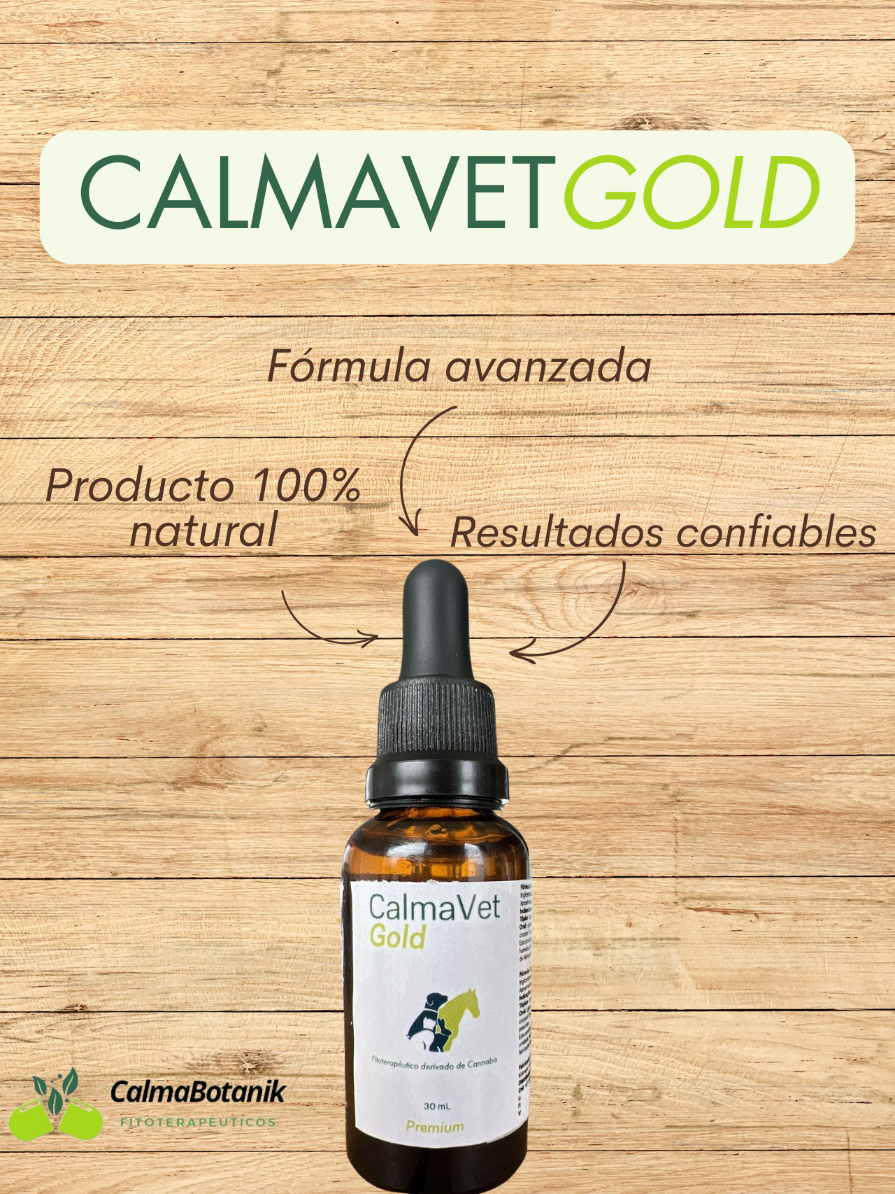 CalmaVet Gold 10% CBD (3000 mg) Gotero de 30 ml